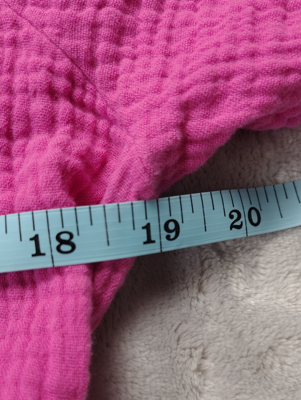 GAP Hot Pink 100% Cotton Short Sleeve V Neck Muslin Cottagecore Dress Size Large - Picture 9 of 10